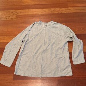 Gray Zip-Up Cardigan